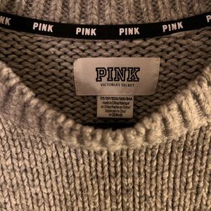 Gray Knit Crewneck by Pink